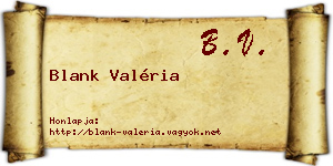 Blank Valéria névjegykártya